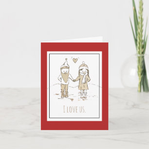 Carte d'amour hivernale