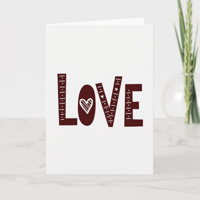 Carte d'amour Kraft minimaliste (Devant)