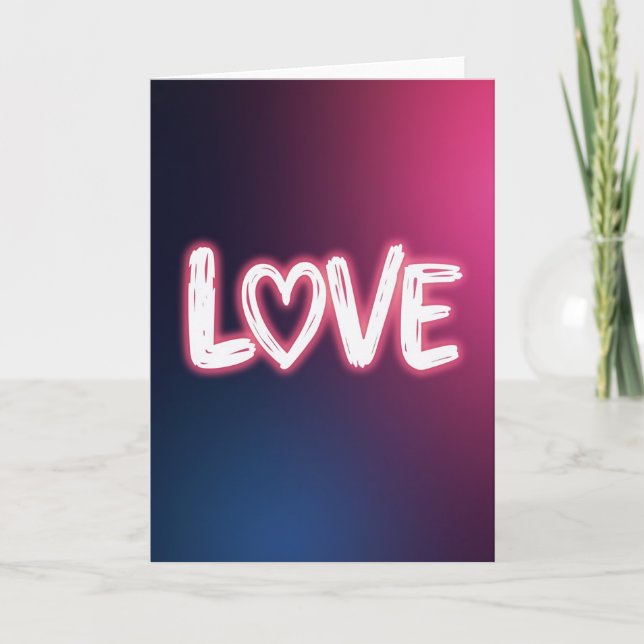 Carte d'amour lumineuse minimaliste (Devant)