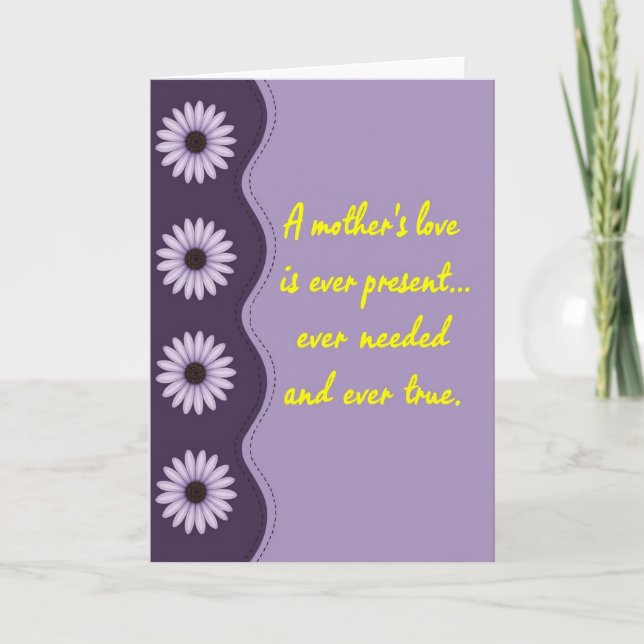 Carte d'amour maternel fleuri rayé (Devant)