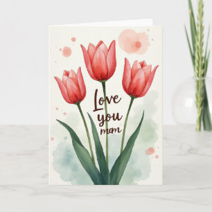 Carte d'amour maternel teinté de rose