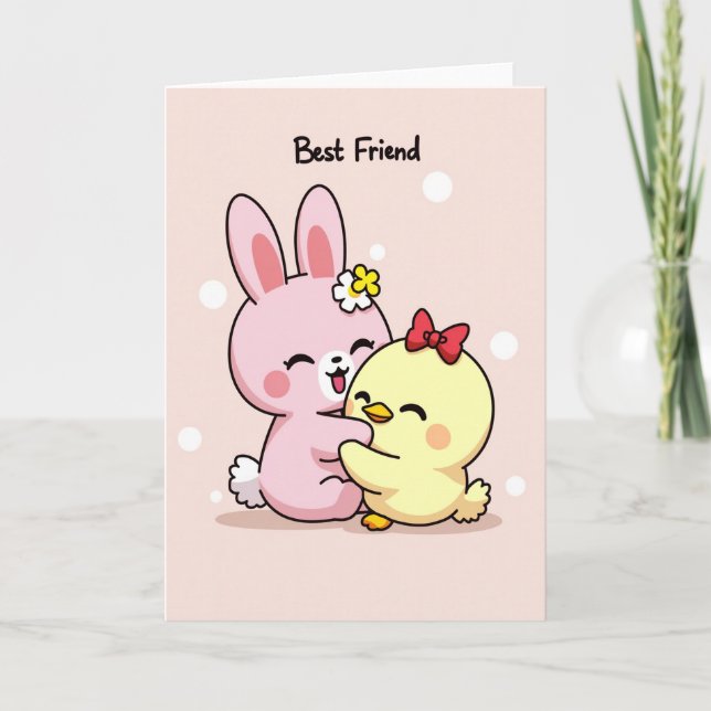 Carte d'amour Meilleure Amie pour Toujours (Devant)