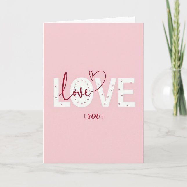Carte d'amour Minimaliste Petits Cœurs (Devant)