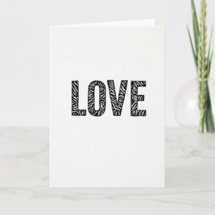 Carte d'amour minimaliste zèbre