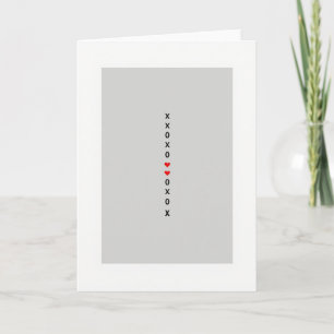 Carte d'amour moderne Xo Hearts
