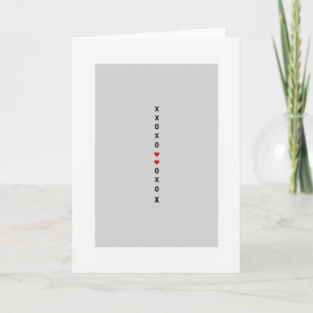Carte d'amour moderne Xo Hearts (Devant)