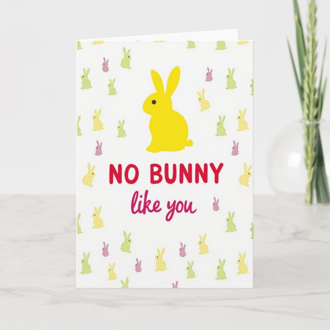 Carte d'amour motif lapin (Devant)