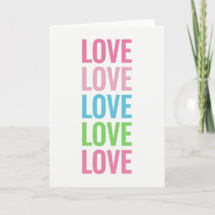 Carte d'amour multicolore rose