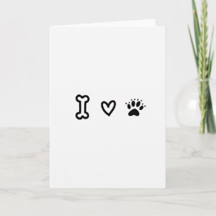 Carte d'amour Os de Chien Patte Cœur