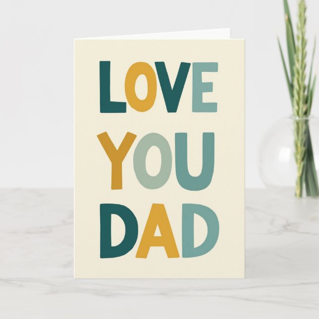 Carte d'amour Papa Bleu Pétrole (Devant)