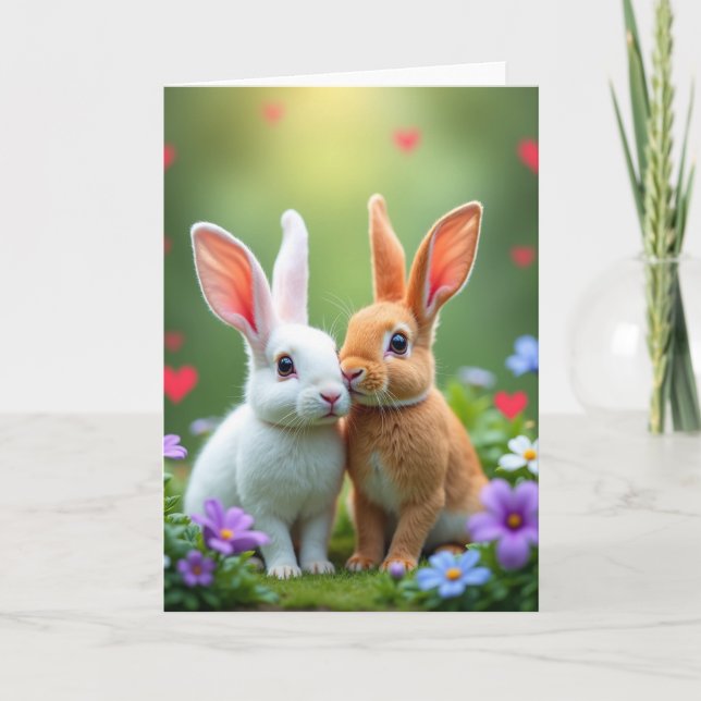 Carte d'amour pour amis mignons et poilus (Devant)