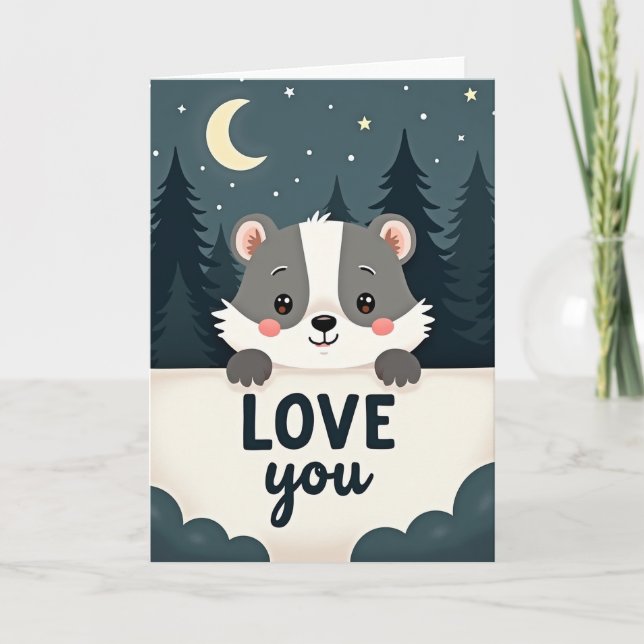 Carte d'amour pour Blaireau Mignon (Devant)
