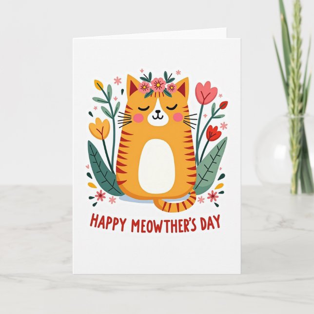 Carte d'amour pour chat orange mat (Devant)
