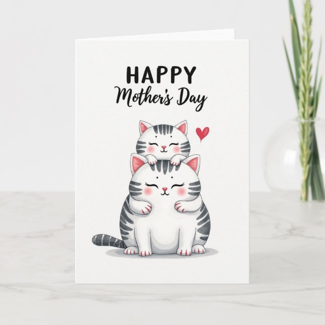 Carte d'amour pour chaton rayé (Devant)