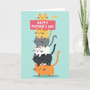 Carte d'amour pour chats empilés