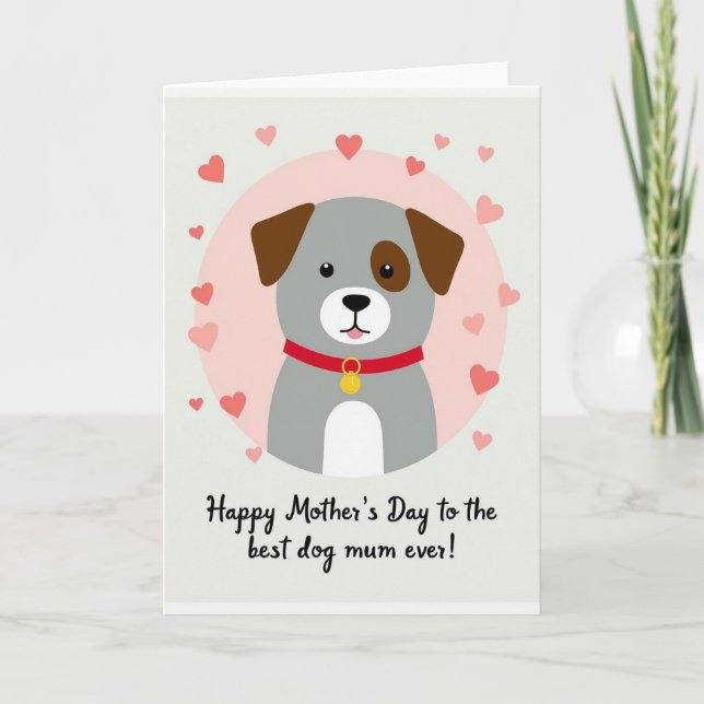Carte d'amour pour chien à pois (Devant)