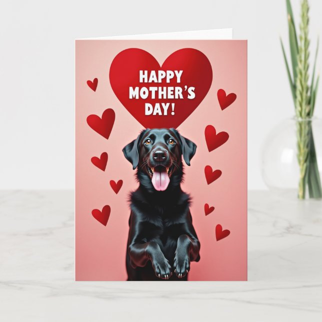 Carte d'amour pour chien noir brillant (Devant)