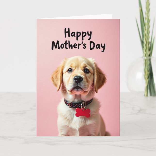 Carte d'amour pour chiot à pois (Devant)