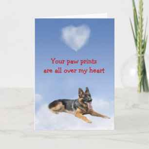 Carte d'amour pour chiot allemand