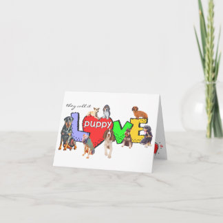 Carte d'amour pour chiot de races multiples