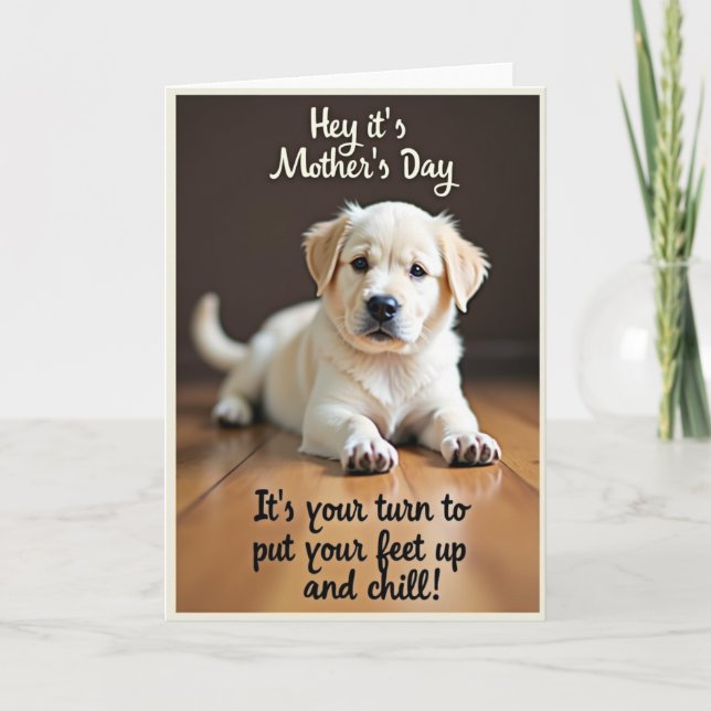 Carte d'amour pour chiot rayé (Devant)