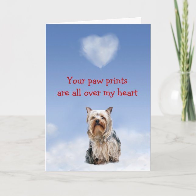 Carte d'amour pour chiot Yorkshire Terrier (Devant)