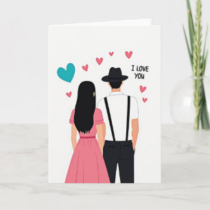 Carte d'amour pour couple romantique