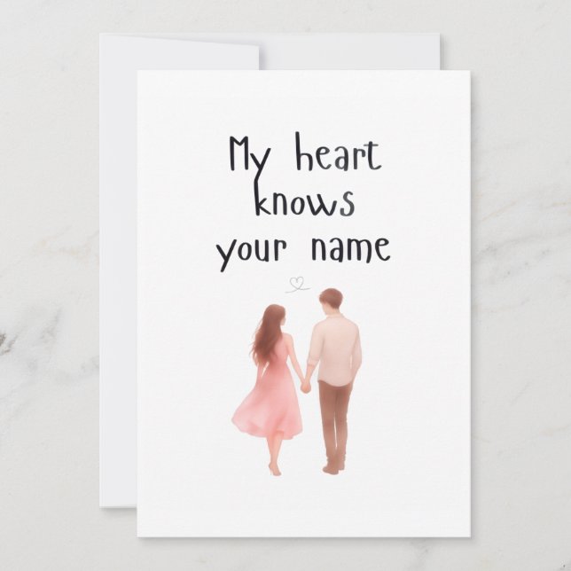 Carte d'amour pour couple romantique, Saint-Valent (Devant)