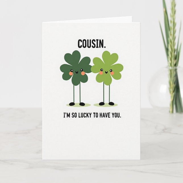 Carte d'amour pour cousin chanceux (Devant)