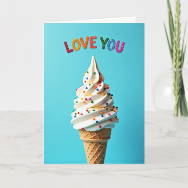 Carte d'amour pour glace Sweet Ice Cream (Devant)