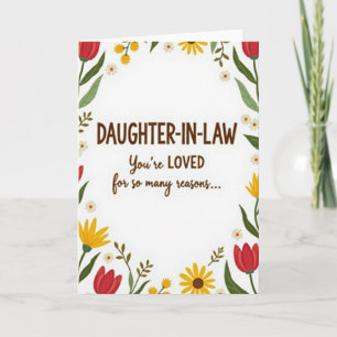 Carte d'amour pour la belle-fille aux motifs flora