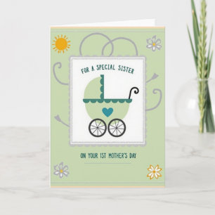 Carte d'amour pour landau de bébé