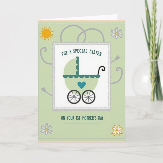 Carte d'amour pour landau de bébé (Devant)