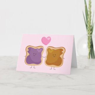 Carte d'amour pour le beurre d'arachide et la gelé