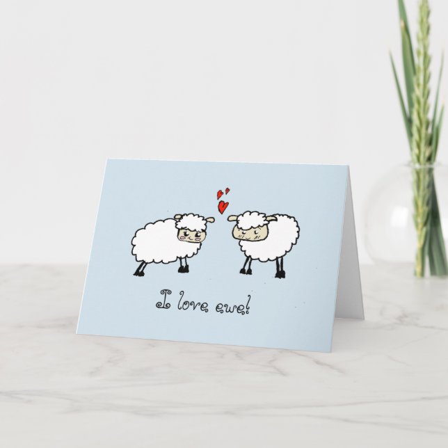 Carte d'amour pour les moutons caricaturaux (Devant)