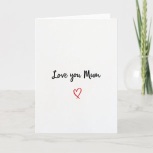 Carte d'amour pour maman à cœur blanc