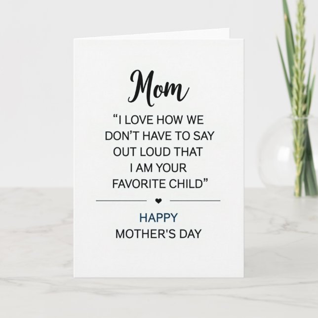 Carte d'amour pour maman à motif rayé (Devant)