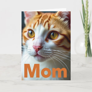 Carte d'amour pour maman de chat orange