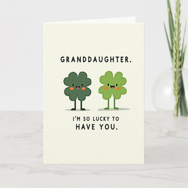 Carte d'amour pour petite-fille chanceuse (Devant)