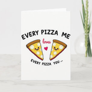 Carte d'amour pour pizza mignonne