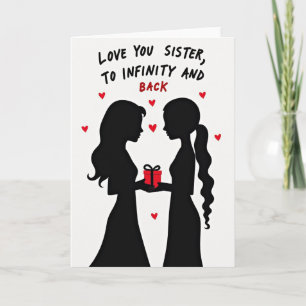 Carte d'amour pour sœur à l'infini