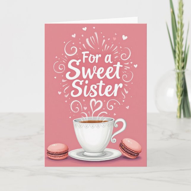 Carte d'amour pour une douce sœur (Devant)