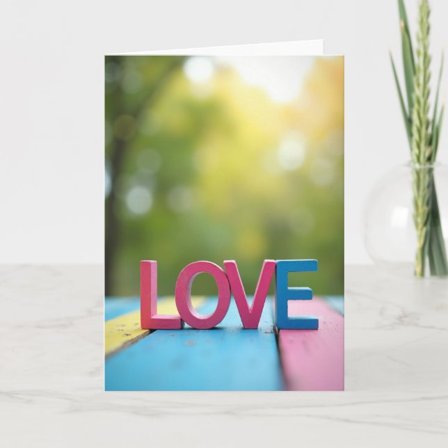 Carte d'amour rayée romantique (Devant)