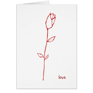Carte d'amour Red Rosebud