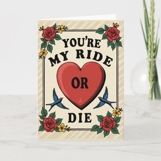 Carte d'amour Ride Or Die (Devant)