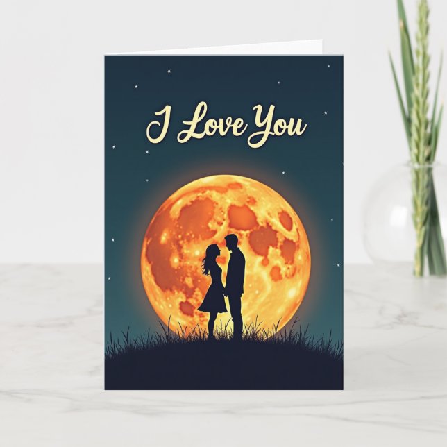 Carte d'amour romantique au clair de lune (Devant)
