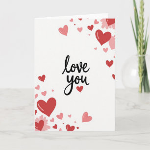 Carte d'amour romantique aux cœurs brillants