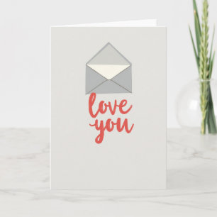Carte d'amour romantique corail