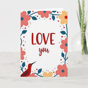 Carte d'amour romantique cramoisie