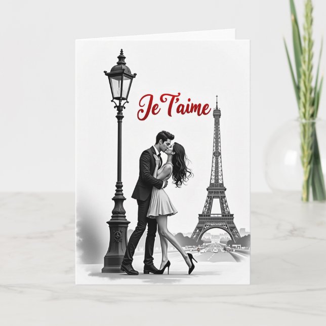 Carte d'amour romantique de Paris (Devant)